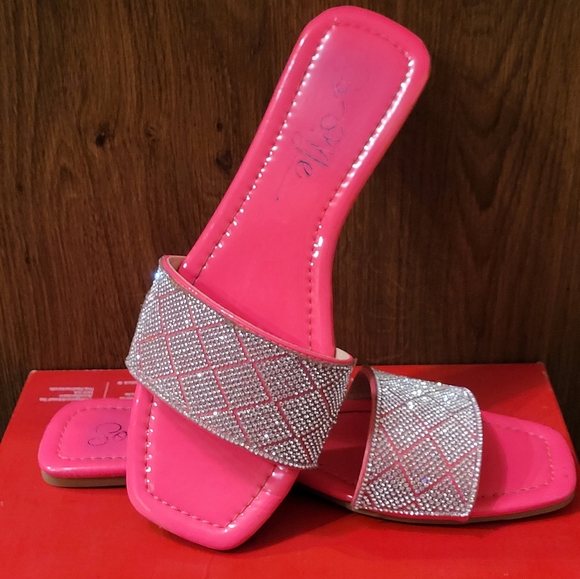 3 PAIRS! 3 PAIRS! Women's Sandals- Pink/Multicolor and Black Flats - Sandals - Picture 9 of 10